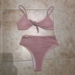 Pastel pink two piece swimsuit